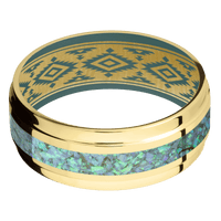 14K Yellow Gold + Polish , Polish Finish + Northern Lights