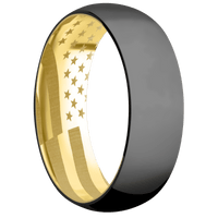 Zirconium + Polish Finish + 18K Yellow Gold