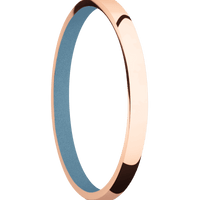 14K Rose Gold + Polish Finish + Polar Blue