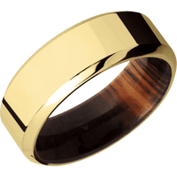 14K Yellow Gold + Polish , Polish Finish + Cocobolo