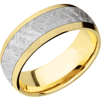 14K Yellow Gold + Stone Finish