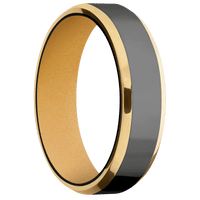 Zirconium + Polish , Satin Finish + Gold