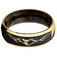 14K Yellow Gold + Polish Finish + Ziricote