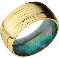 10K Yellow Gold + Treebarkh , Treebark3 Finish + Black Mother of Pearl