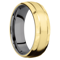 10K Yellow Gold + Machine , Rockpolish Finish + Tantalum