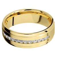 10K Yellow Gold + Satin , Polish Finish