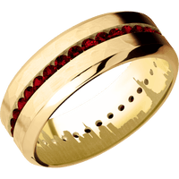 10K Yellow Gold + Hammer , Polish Finish