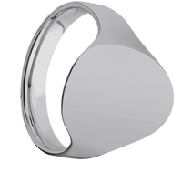 Large Oval signet ring (20x16mm) in Titanium, with a Cigar style band.