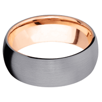 Tantalum + Satin Finish + 14K Rose Gold