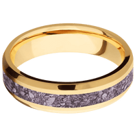 14K Yellow Gold + Bead , Polish Finish