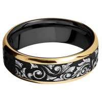 10K Yellow Gold + Polish , Polish Finish + Zirconium