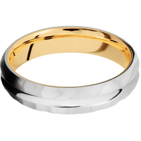 Platinum + Polish , Rockpolish Finish + 18K Yellow Gold