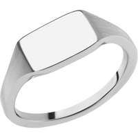 Small Horizontal Rectangle signet ring (12x9mm) in Palladium Silver, with a Thin style band.