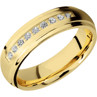 14K Yellow Gold + Satin , Polish Finish