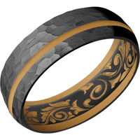 Zirconium + Hammer , Hammer Finish + Gold