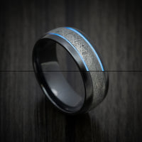 Black Titanium and Meteorite Men's Ring with Glow Inlays