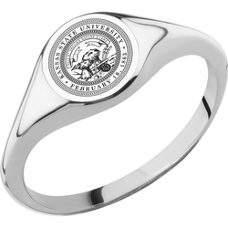 Kansas State University Custom Collegiate 10K White Gold Signet Ring