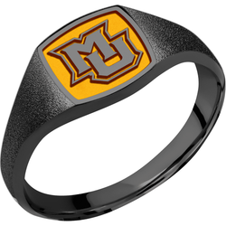 Marquette University Custom Collegiate Black Zirconium Signet Ring