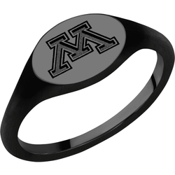 University of Minnesota Custom Collegiate Black Zirconium Signet Ring