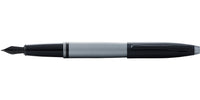 Calais™ Matte Gray and Black Lacquer Stainless Steel Medium Nib Fountain Pen