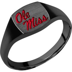 University of Mississippi Custom Collegiate Black Zirconium Signet Ring