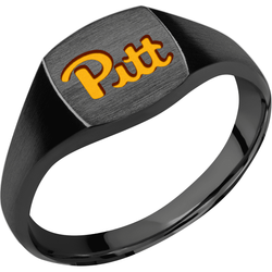 University of Pittsburgh Custom Collegiate Black Zirconium Signet Ring