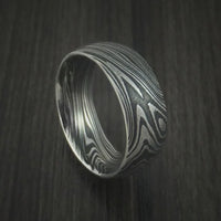 Marbled Kuro Damascus Steel Men's Ring Custom Made Wedding Band