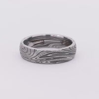 Marbled Kuro Damascus Steel Men's Ring Custom Made Wedding Band