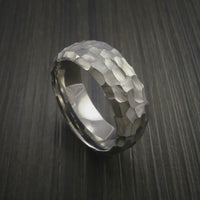 Titanium Modern Style Rock Hammer Finish Band Men's Ring Custom Made