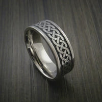 Titanium Celtic Irish Knot Men's Ring Carved Band