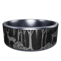 Tantalum and Black Titanium Forest Scene Design Pattern Ring