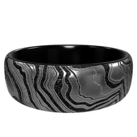 Black Titanium Topography Pattern Ring