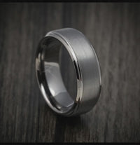 Gunmetal Tungsten Men's Ring with Satin Finish Band