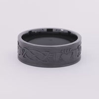 Black Titanium or Black Zirconium Custom Men's Ring with Celtic Irish Claddagh Design