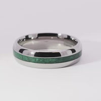 Titanium Men's Ring with Malachite Stone Inlay Custom Made
