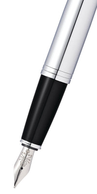 Calais™ Polished Chrome Stainless Steel Medium Nib Fountain Pen