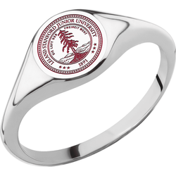 Stanford University Custom Collegiate Palladium Silver Signet Ring