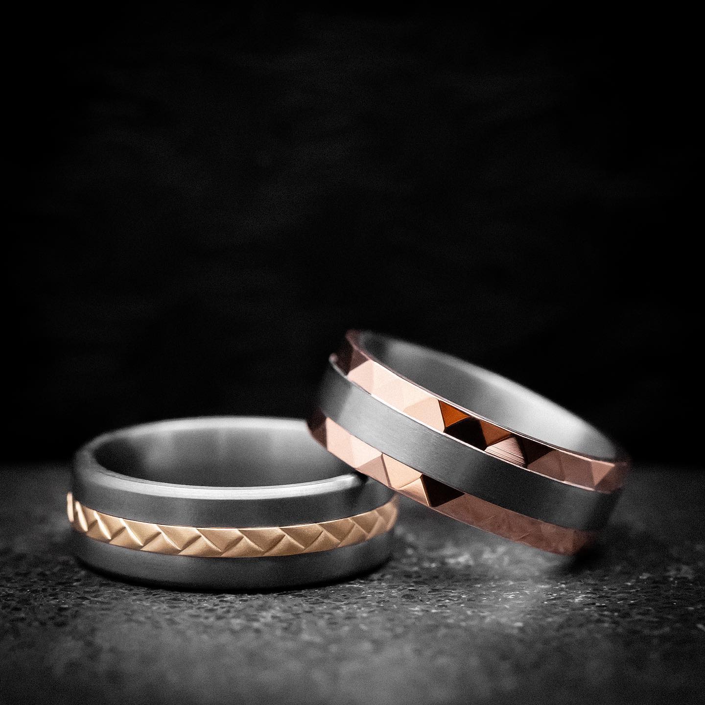 Tantalum Rings with Gold Inlays