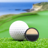 Black Titanium Golf Ball Marker with 14K Gold Inlay, Dinosaur Bone Inlay and Cerakote Alignment Line