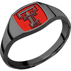 Texas Tech University Custom Collegiate Black Zirconium Signet Ring