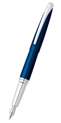 ATX® Translucent Blue Lacquer Stainless Steel Medium Nib Fountain Pen
