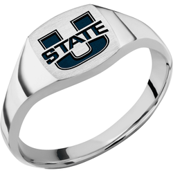 Utah State University Custom Collegiate Cobalt Chrome Signet Ring