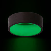 Carbon Fiber and Green Glow Sleeve Ring Custom Made