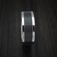 14K White Gold and Elysium Black Diamond Ring Custom Made Band