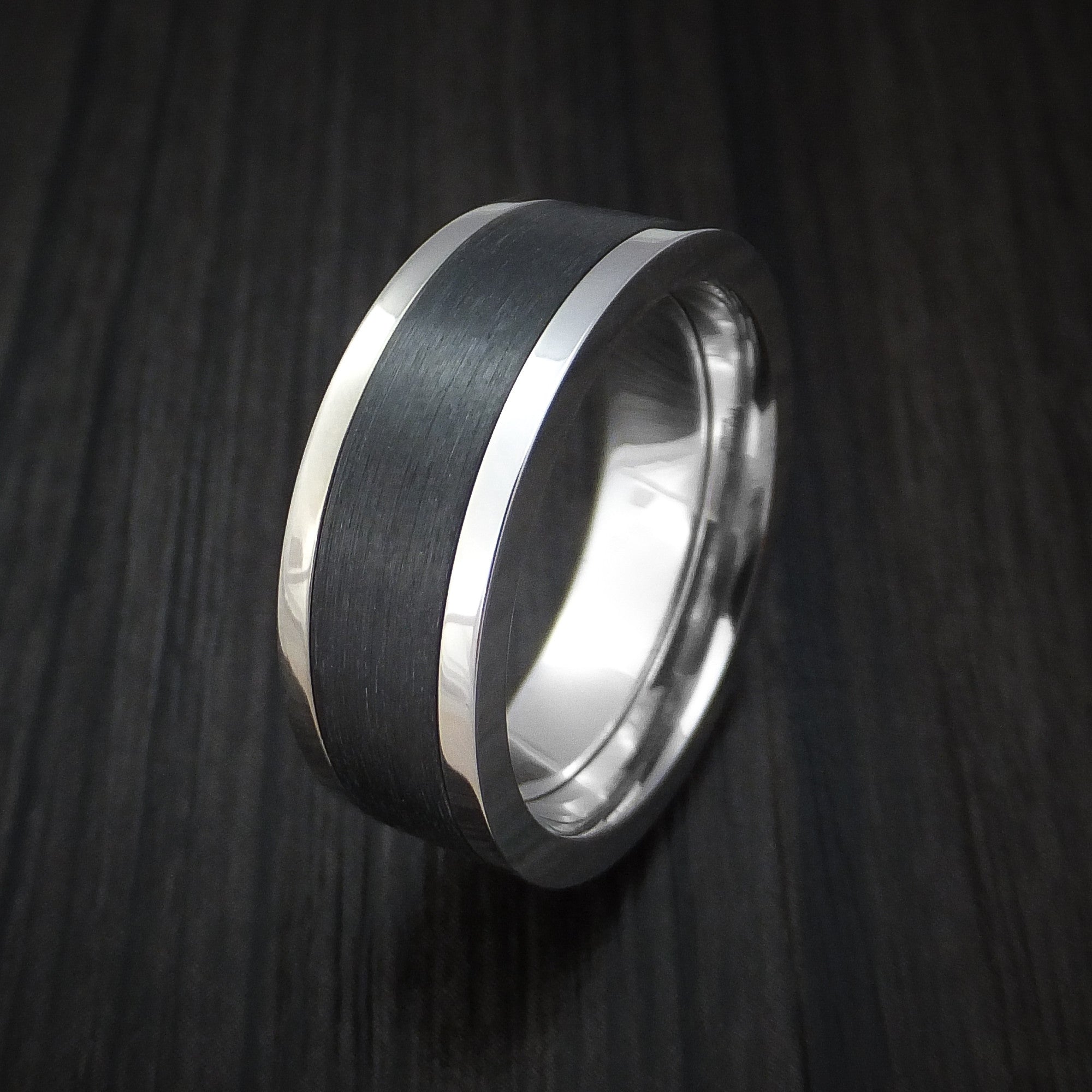 Platinum and Elysium Black Diamond Men's Ring Custom Made Band ...