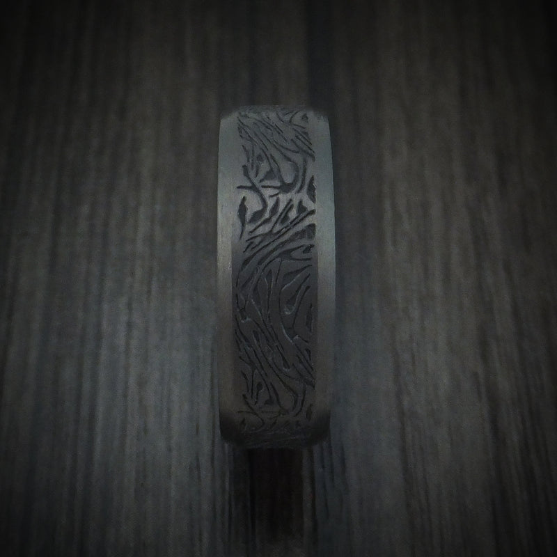 Blackened Tantalum Marble Design Band Custom Made Ring by Benchmark