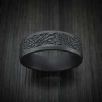 Blackened Tantalum Marble Design Band Custom Made Ring by Benchmark