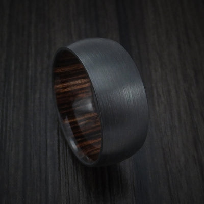 Black Zirconium and Ziriciote Hardwood Sleeve Ring Custom Made