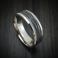 14K White Gold and Black Titanium Ring by Ammara Stone