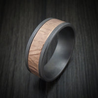 Tantalum and Textured 14K Rose Gold Ring by Ammara Stone